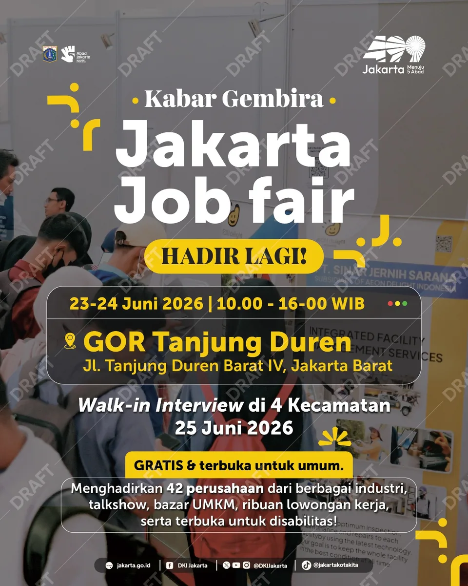 Job Fair Kabupaten Purbalingga 2026 (Suku Dinas TKTE Wilayah Kabupaten Purbalingga Barat) : 23-24 Juni 2026